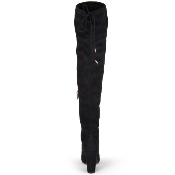 Journee Collection Women's Maya Block Heel Over the Knee Boots Black Size 7 - Picture 12 of 14